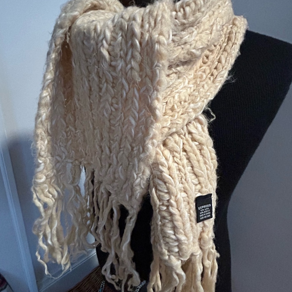 Express Soft Knit Beige Scarf